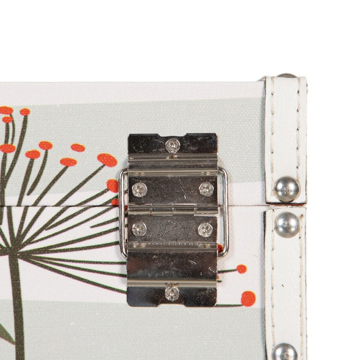 Trunk Set 34.5 x 24.5 x 14 cm Flowers DMF Canvas (2 Pieces)