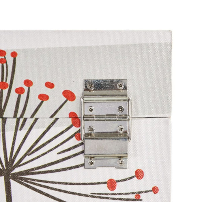 Trunk Set 65 x 38 x 35 cm Flowers DMF Canvas (3 Pieces)