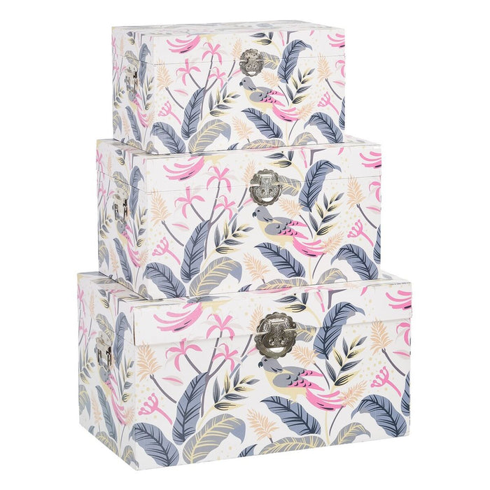 Trunk Set 65 x 38 x 35 cm DMF Canvas (3 Pieces)