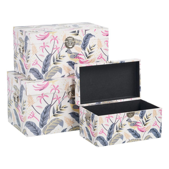 Trunk Set 65 x 38 x 35 cm DMF Canvas (3 Pieces)
