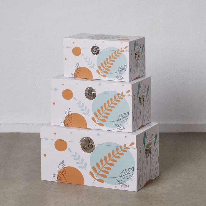 Trunk Set 65 x 38 x 35 cm DMF Canvas (3 Pieces)