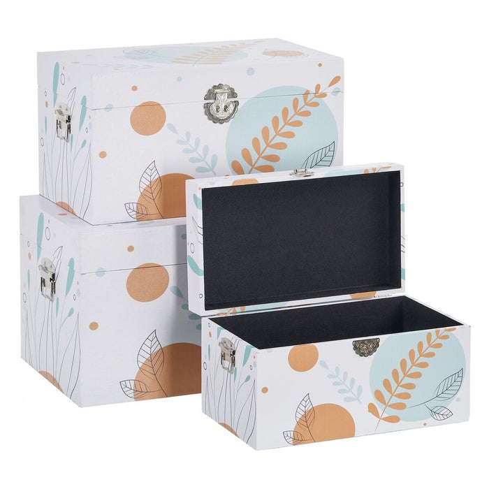 Trunk Set 65 x 38 x 35 cm DMF Canvas (3 Pieces)