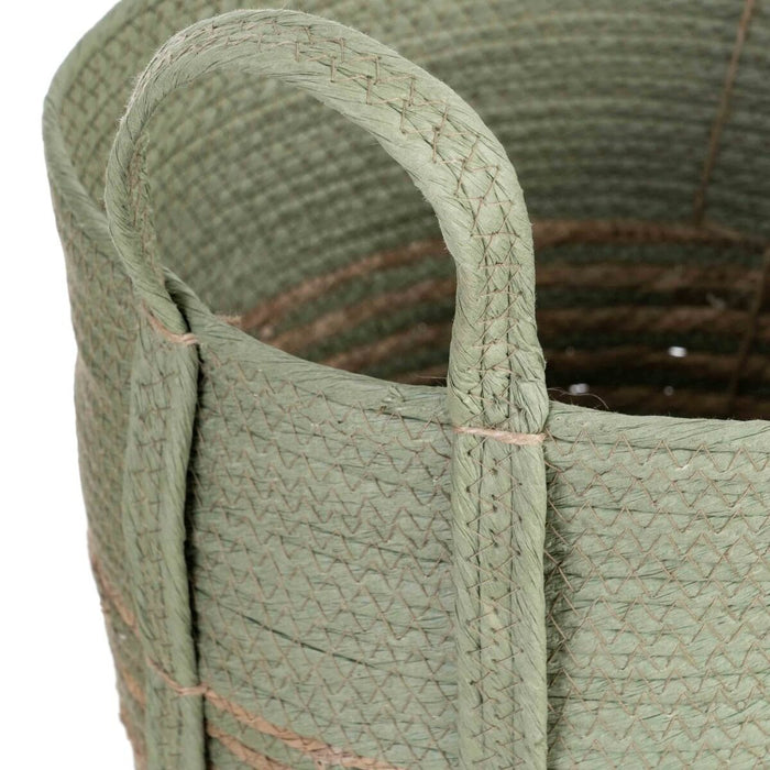 Basket Set 42 x 42 x 48 cm Mint Natural Fiber (3 Pieces)