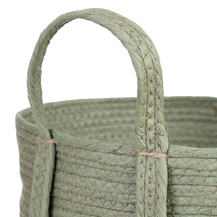 Basket Set 42 x 42 x 48 cm Mint Natural Fiber (3 Pieces)