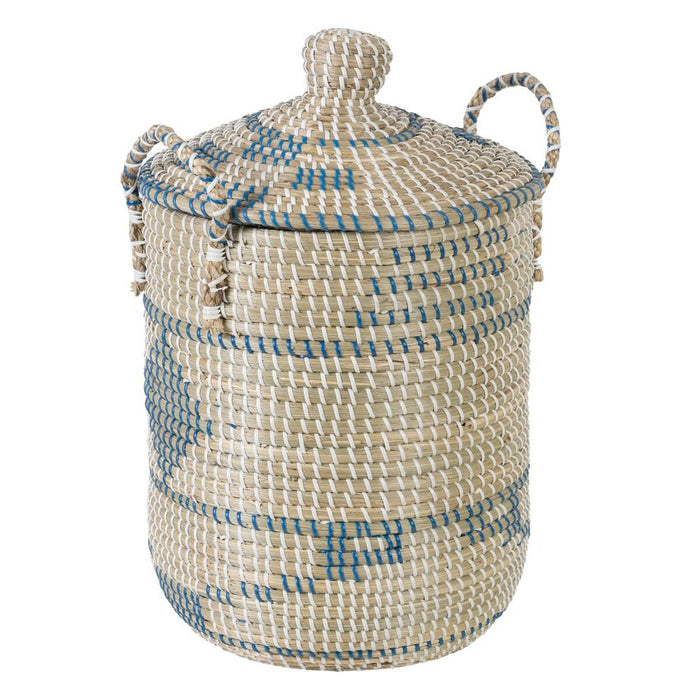 Natural Gray Basket Set Natural Fiber 38 x 38 x 58 cm (2 Pieces)