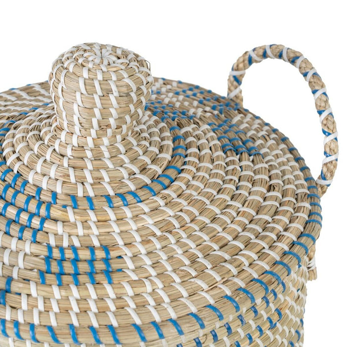 Natural Gray Basket Set Natural Fiber 38 x 38 x 58 cm (2 Pieces)