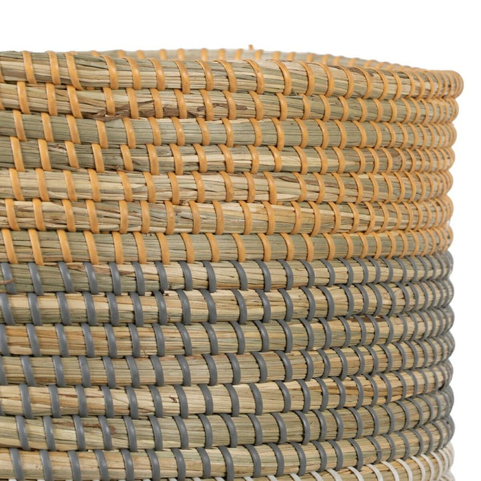 Basket Set 38 x 38 x 50 cm Natural Grey Natural Fiber (2 Pieces)
