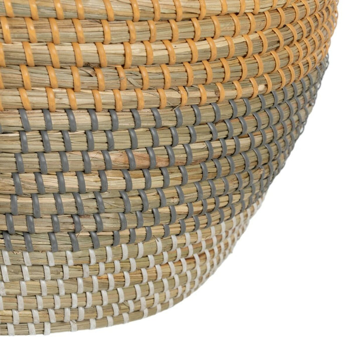 Basket Set 38 x 38 x 50 cm Natural Grey Natural Fiber (2 Pieces)