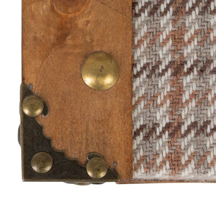 Set of Trunks 45 x 30 x 29 cm Synthetic Fabric Wood Checkered (2 Pieces)