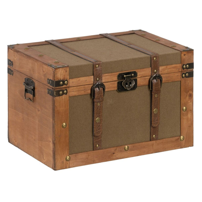 Trunk Set 45 x 30 x 29 cm Synthetic Fabric Wood (2 Pieces)