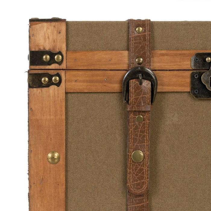 Trunk Set 45 x 30 x 29 cm Synthetic Fabric Wood (2 Pieces)