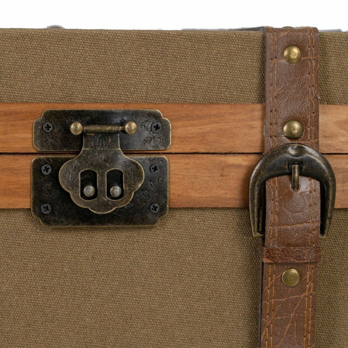 Trunk Set 45 x 30 x 29 cm Synthetic Fabric Wood (2 Pieces)