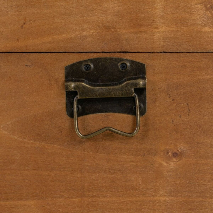 Trunk Set 45 x 30 x 29 cm Synthetic Fabric Wood (2 Pieces)