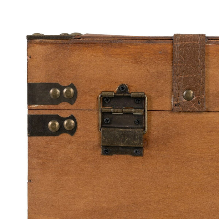 Trunk Set 45 x 30 x 29 cm Synthetic Fabric Wood (2 Pieces)