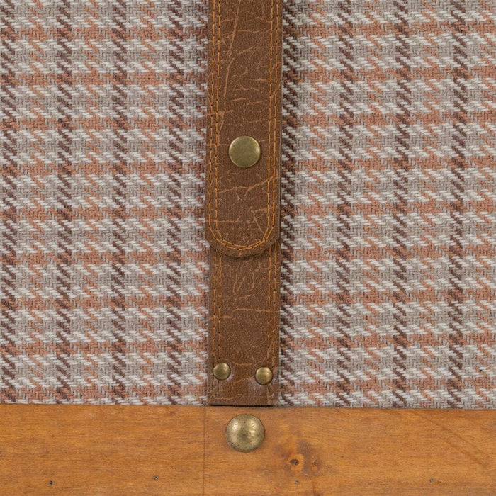 Trunk Set 90 x 47 x 45 cm Synthetic Fabric Wood Checkered (3 Pieces)