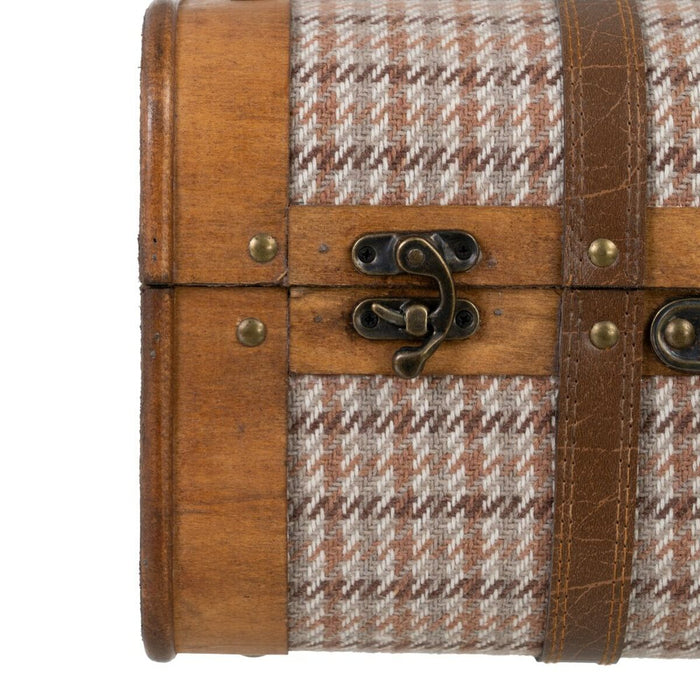 Set of trunks 50 x 36 x 20 cm synthetic fabric wood squares (2 pieces)