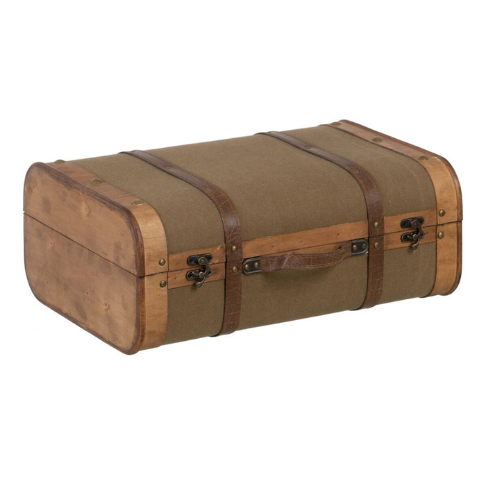 Trunk Set 50 x 36 x 20 cm Synthetic Fabric Wood (2 Pieces)