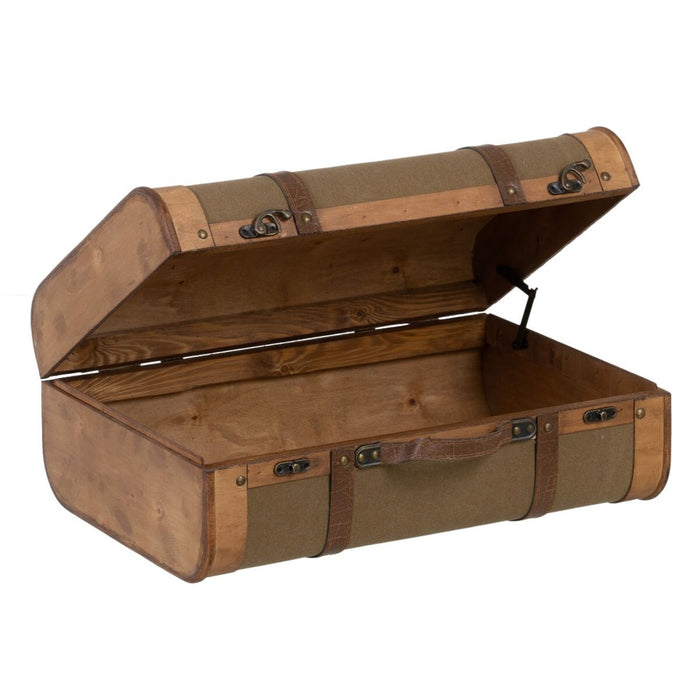 Trunk Set 50 x 36 x 20 cm Synthetic Fabric Wood (2 Pieces)