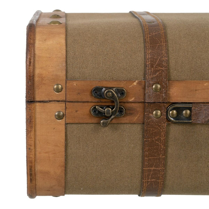 Trunk Set 50 x 36 x 20 cm Synthetic Fabric Wood (2 Pieces)