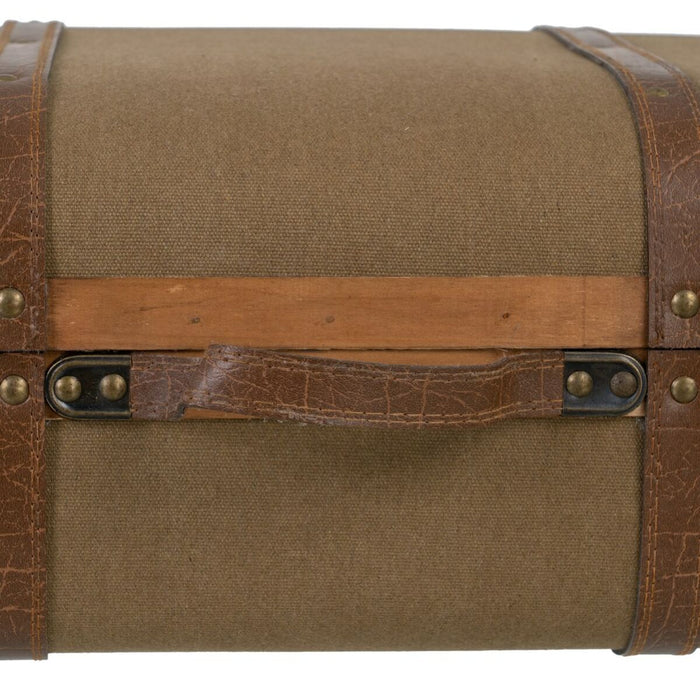 Trunk Set 50 x 36 x 20 cm Synthetic Fabric Wood (2 Pieces)