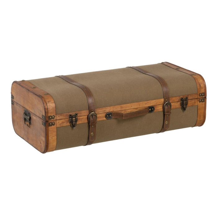 Trunk Set 80 x 41.5 x 25 cm Synthetic Fabric Wood (2 Pieces)