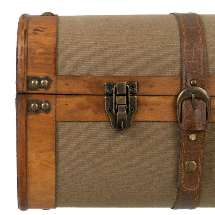 Trunk Set 80 x 41.5 x 25 cm Synthetic Fabric Wood (2 Pieces)