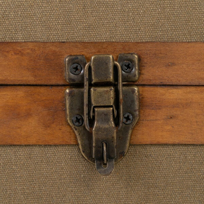 Trunk Set 80 x 41.5 x 25 cm Synthetic Fabric Wood (2 Pieces)