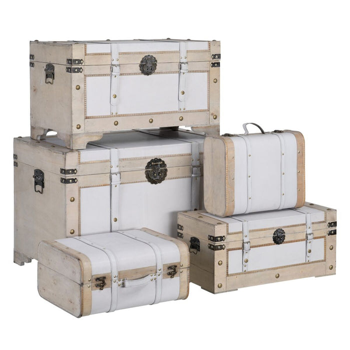 Trunk Set 75 x 47 x 51 cm DMF Synthetic Fabric (3 Pieces)