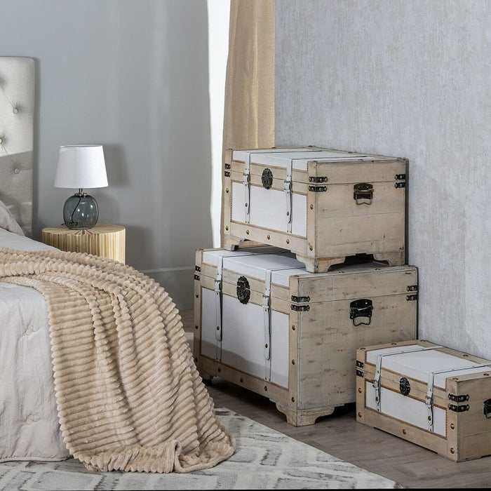 Trunk Set 75 x 47 x 51 cm DMF Synthetic Fabric (3 Pieces)