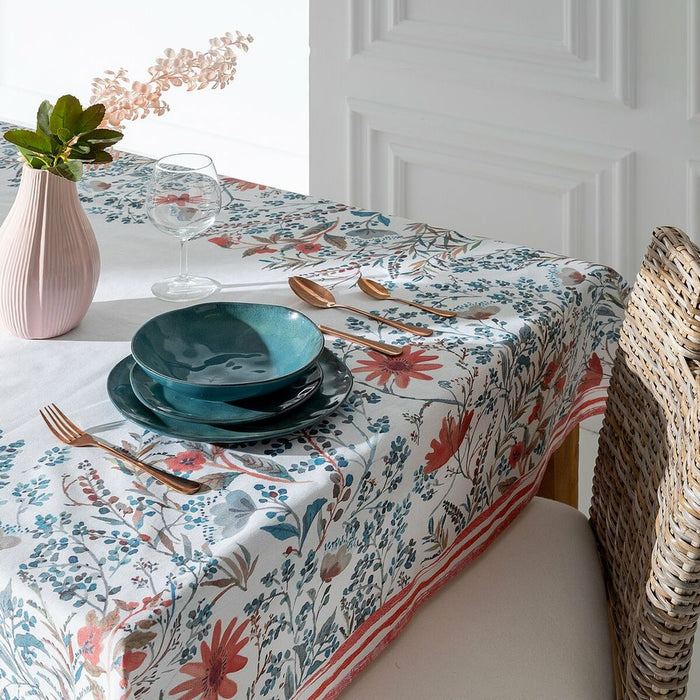 Blue Tablecloth Polyester 100% cotton 140 x 240 cm