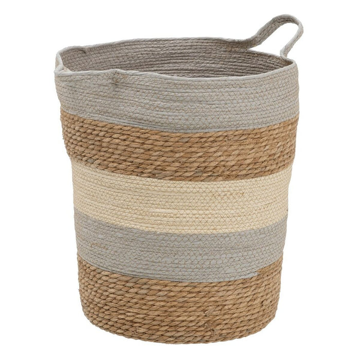 Natural Gray Basket Set Natural Fiber 48 x 48 x 42 cm (3 Pieces)