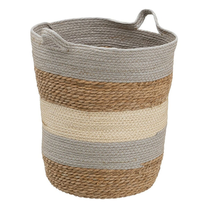 Natural Gray Basket Set Natural Fiber 48 x 48 x 42 cm (3 Pieces)