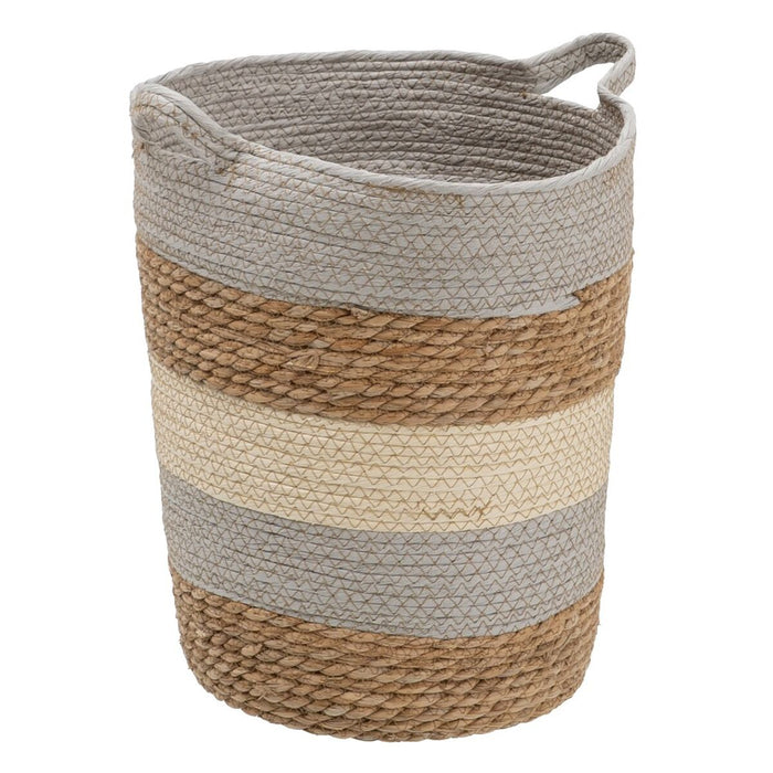Natural Gray Basket Set Natural Fiber 48 x 48 x 42 cm (3 Pieces)