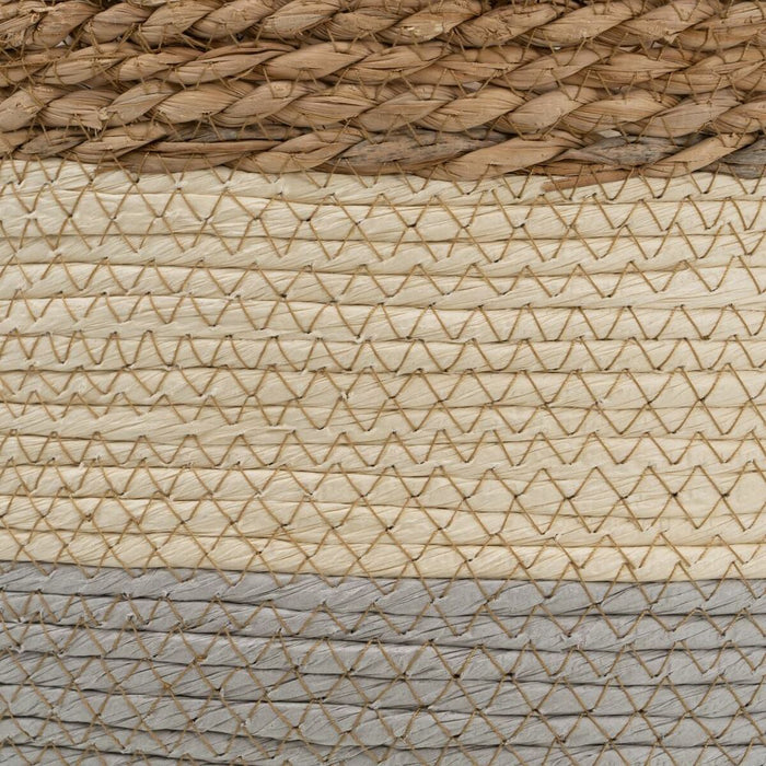 Natural Gray Basket Set Natural Fiber 48 x 48 x 42 cm (3 Pieces)