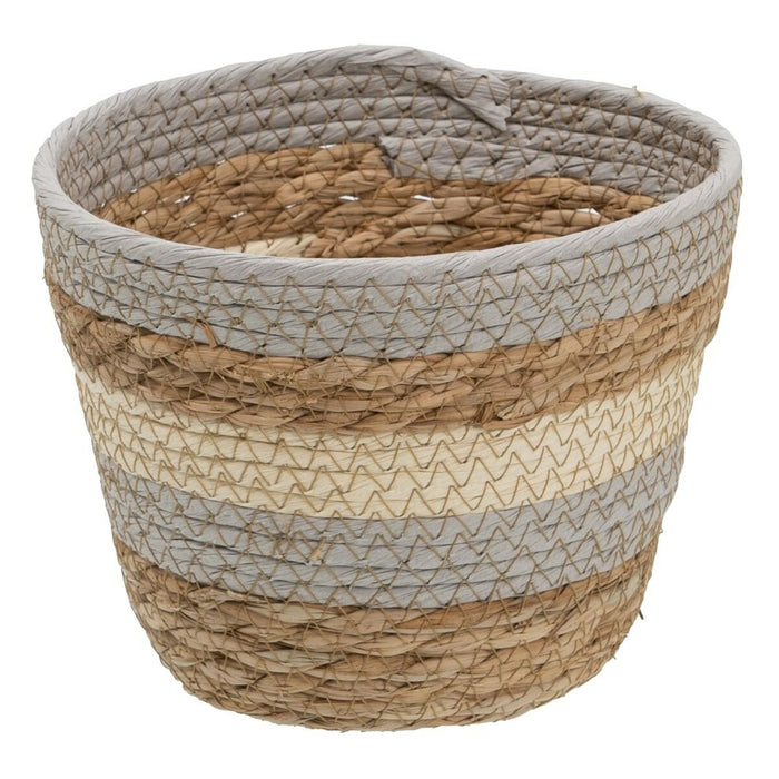 Natural Gray Basket Set 17 x 17 x 20 cm Natural Fiber (3 Pieces)