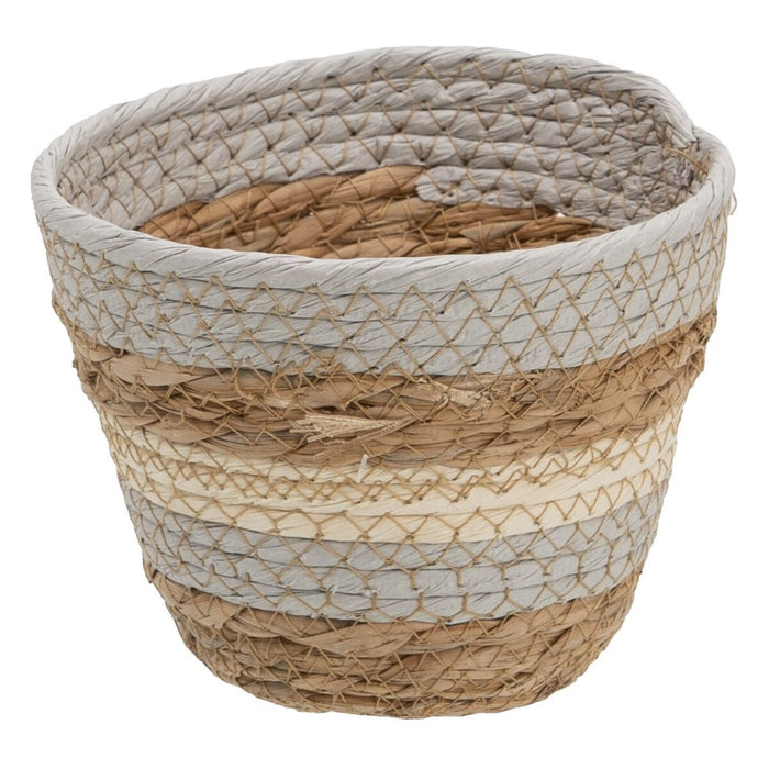 Natural Gray Basket Set 17 x 17 x 20 cm Natural Fiber (3 Pieces)
