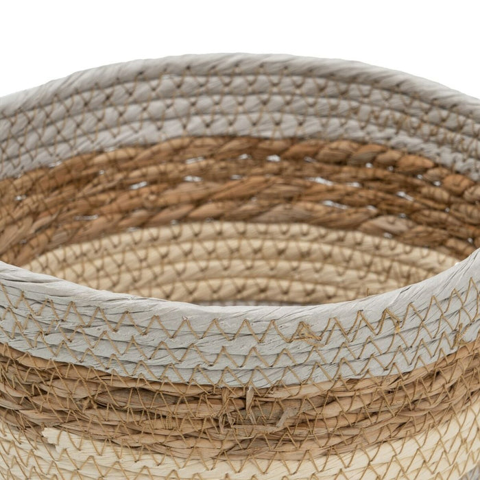 Natural Gray Basket Set 17 x 17 x 20 cm Natural Fiber (3 Pieces)
