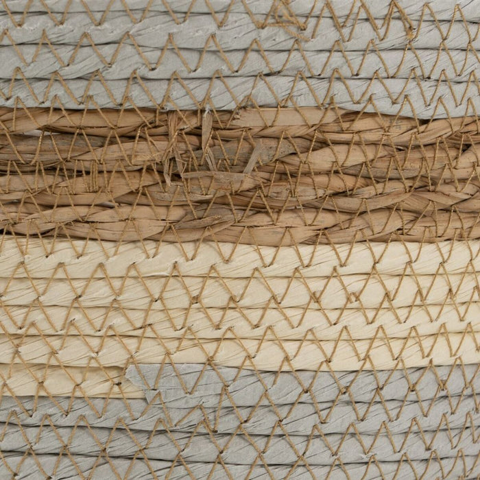 Natural Gray Basket Set 17 x 17 x 20 cm Natural Fiber (3 Pieces)