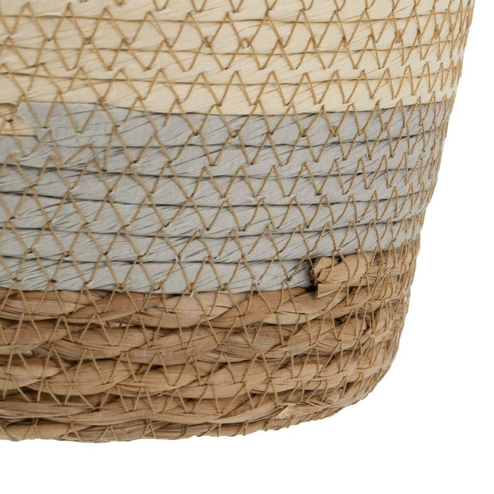 Natural Gray Basket Set 17 x 17 x 20 cm Natural Fiber (3 Pieces)