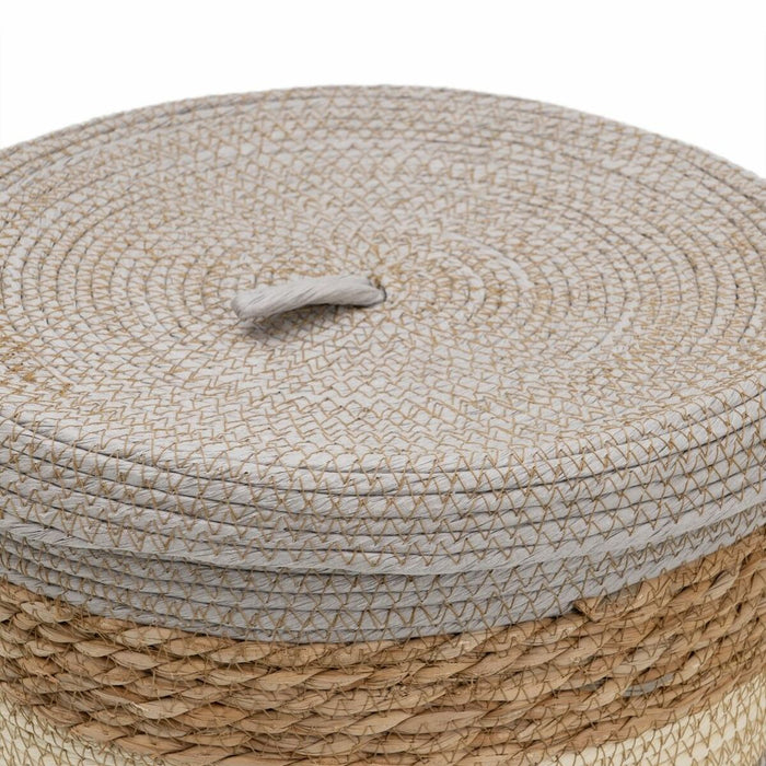 Multipurpose Basket 28 x 28 x 36 cm Natural Gray Natural Fiber (3 Pieces)