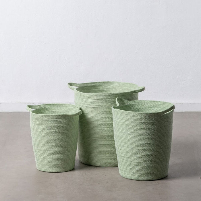 Light Green Rope Basket Set 48 x 48 x 42 cm (3 Pieces)