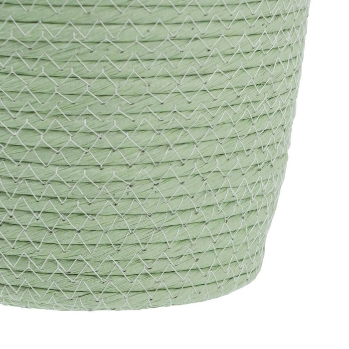 Rope Basket Set 17 x 17 x 20 cm Light Green (3 Pieces)