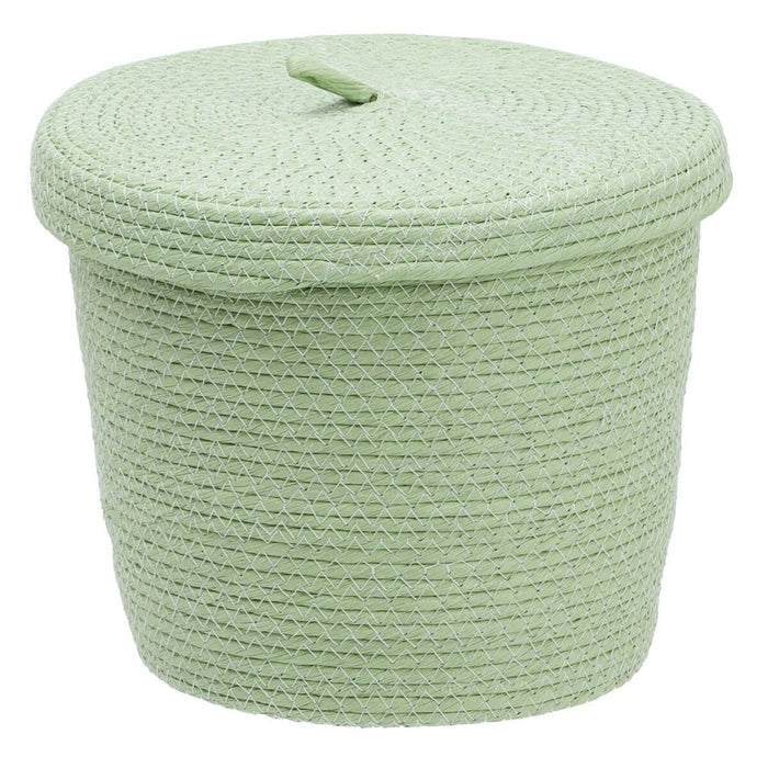 Multipurpose Basket 3 Pieces 28 x 28 x 36 cm Light Green Rope