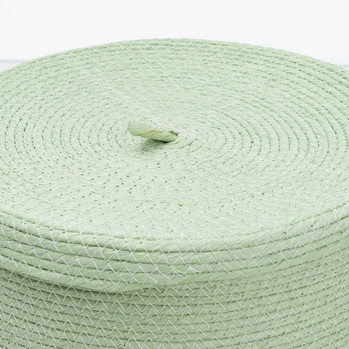 Multipurpose Basket 3 Pieces 28 x 28 x 36 cm Light Green Rope