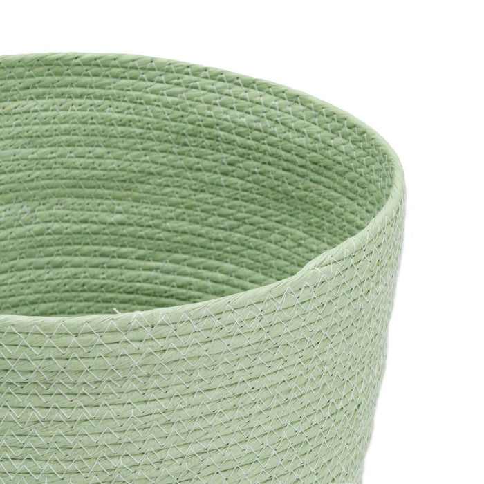 Multipurpose Basket 3 Pieces 28 x 28 x 36 cm Light Green Rope