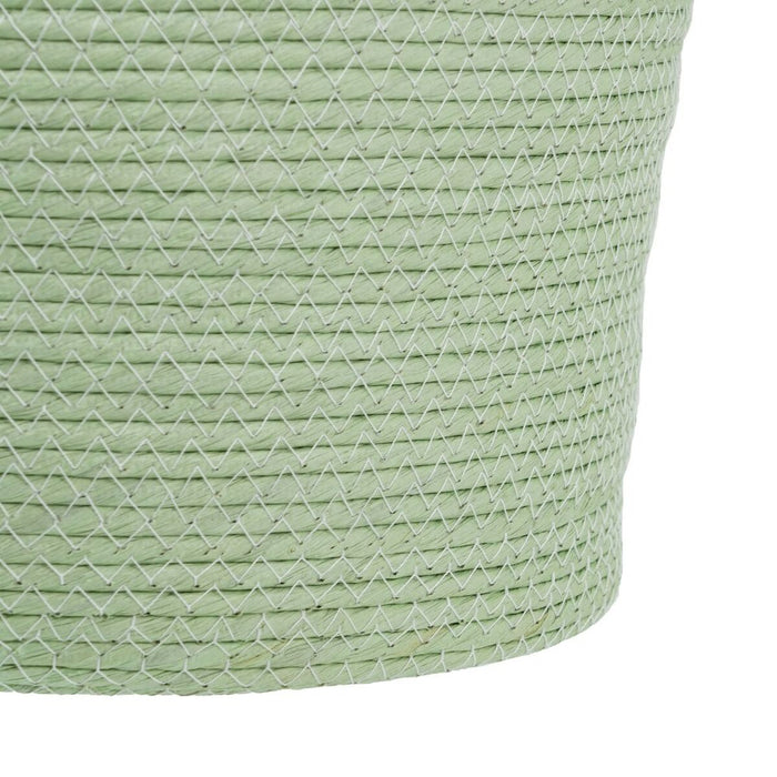 Multipurpose Basket 3 Pieces 28 x 28 x 36 cm Light Green Rope