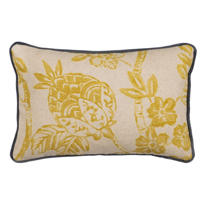 Beige Ochre Flower Cushion 45 x 30 cm