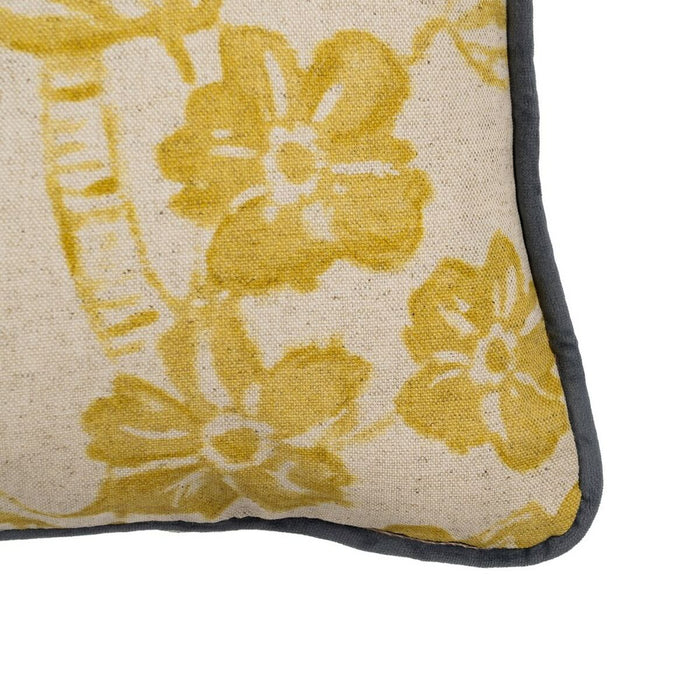 Beige Ochre Flower Cushion 45 x 30 cm