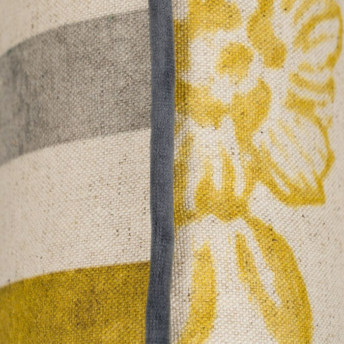 Beige Ochre Flower Cushion 45 x 30 cm