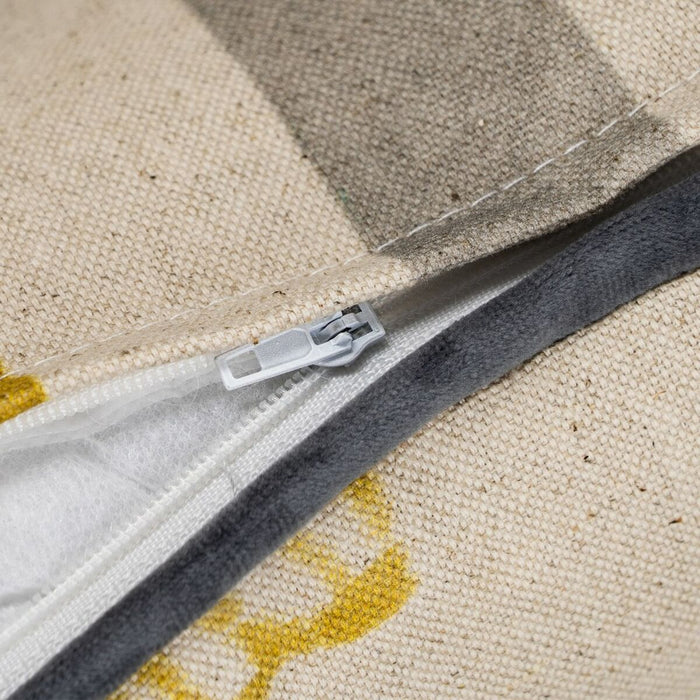 Beige Ochre Flower Cushion 45 x 30 cm